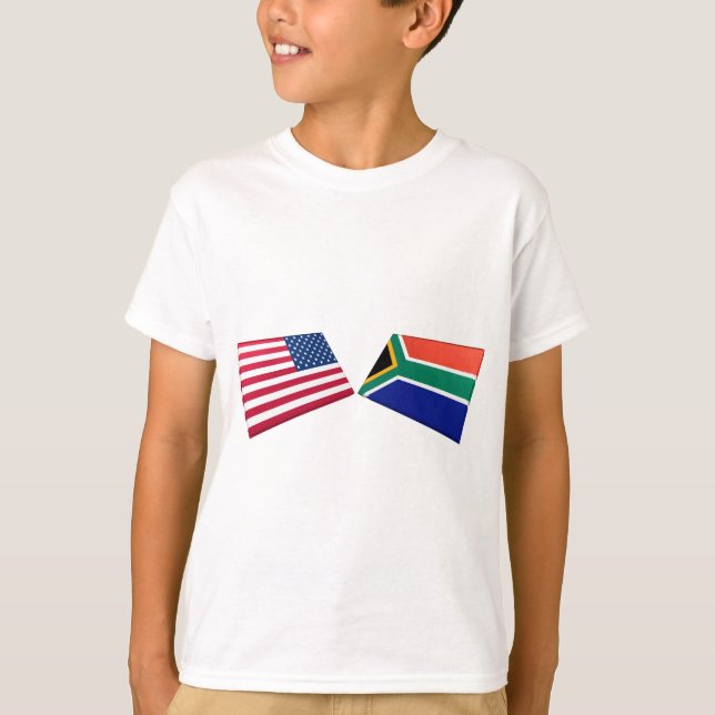 US & South Africa Flags T-Shirt (Front)