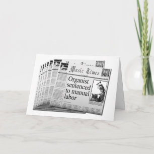 (US sp.) Funny Christmas card for busy organists