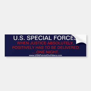 US SPECIAL FORCES - NIGHTTIME DELIVERY BUMPER STICKER