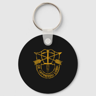 Us Special Forces Veteran Logo Patriotic - De Oppr Keychain