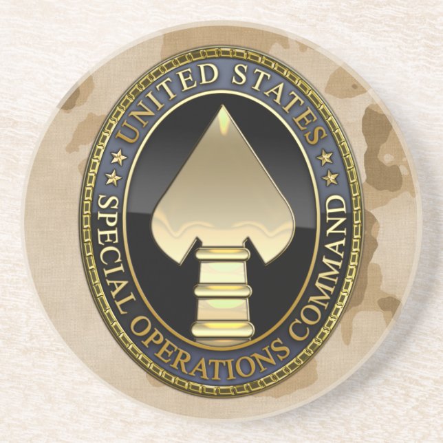 US Special Operations Command Sandstone Coaster (Front)