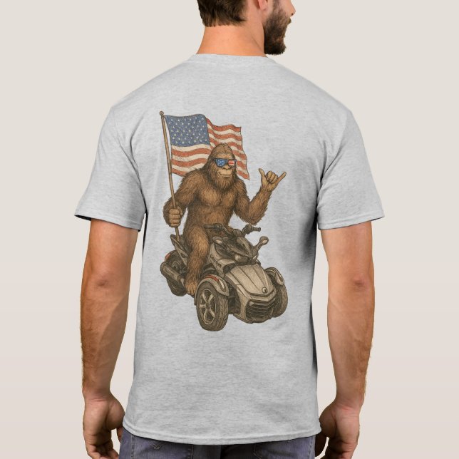 US Spyder Ryders - Spyder BigFoot Flag 2S T-Shirt (Back)