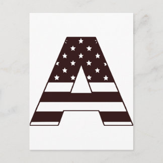 US stars stripes Letter A Postcard