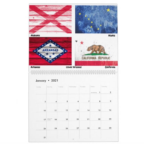 US State Flags Calendar