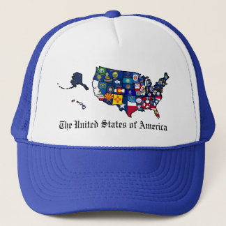 US State Flags Map Trucker Hat