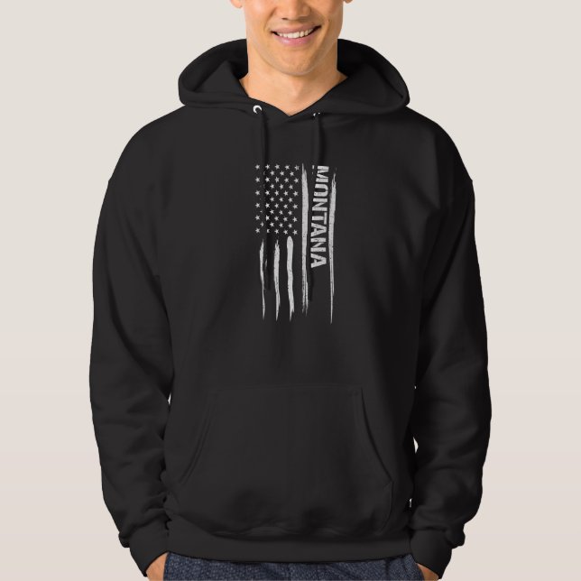 US State Montana - American Flag Sayings Premium Hoodie (Front)