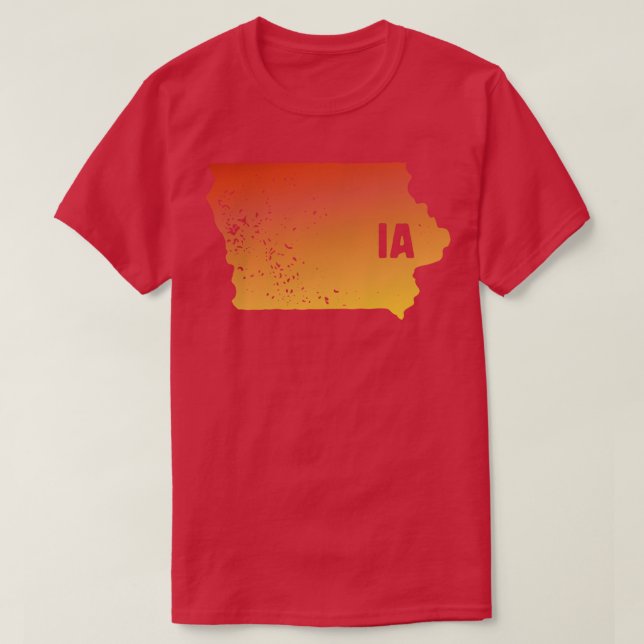 US state pride Stamp map of Iowa IA letters cut ou T-Shirt (Design Front)