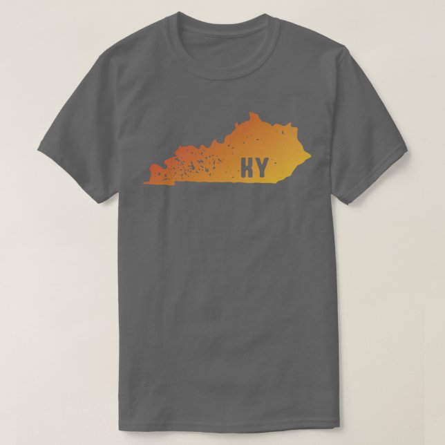 US state pride Stamp map of Kentucky KY letters cu T-Shirt (Design Front)