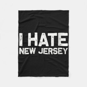 Us State Souvenir I Hate New Jersey V-neck  Fleece Blanket
