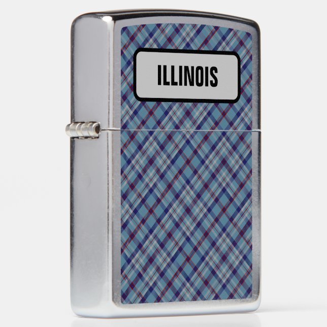 US State Tartan - Illinois Zippo Lighter (Right)