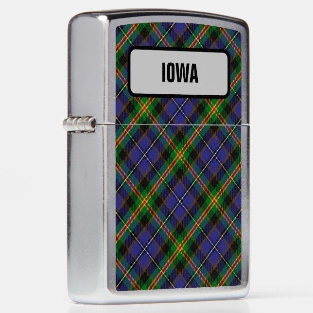 US State Tartan - Iowa Zippo Lighter (Right)