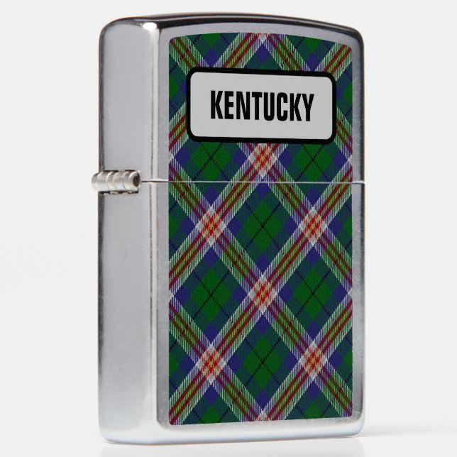 US State Tartan - Kentucky Zippo Lighter (Right)