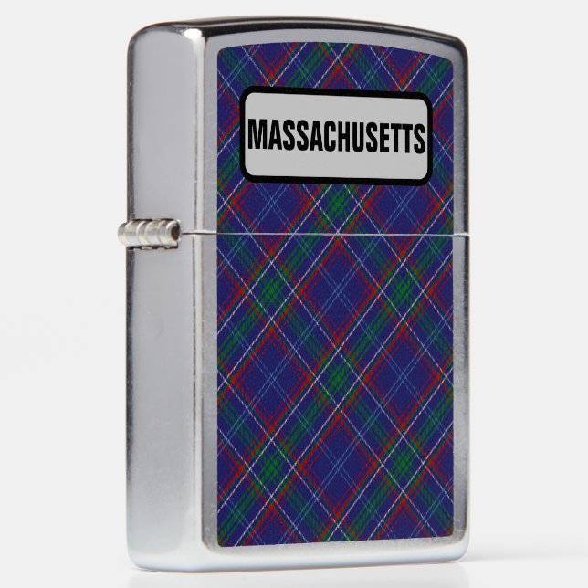 US State Tartan - Massachusetts Zippo Lighter (Right)