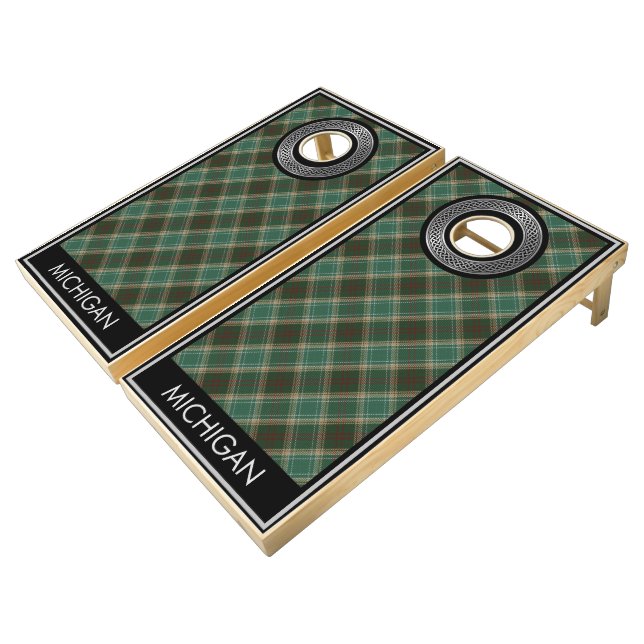 US State Tartan - Michigan [EDIT] Cornhole Set (Angled)