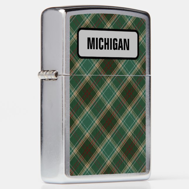 US State Tartan - Michigan Zippo Lighter (Right)