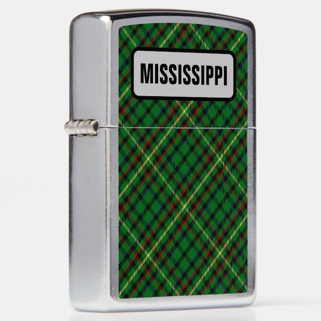 US State Tartan - Mississippi Zippo Lighter (Right)
