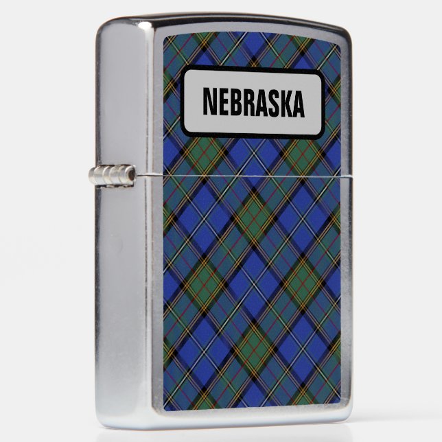 US State Tartan - Nebraska Zippo Lighter (Right)