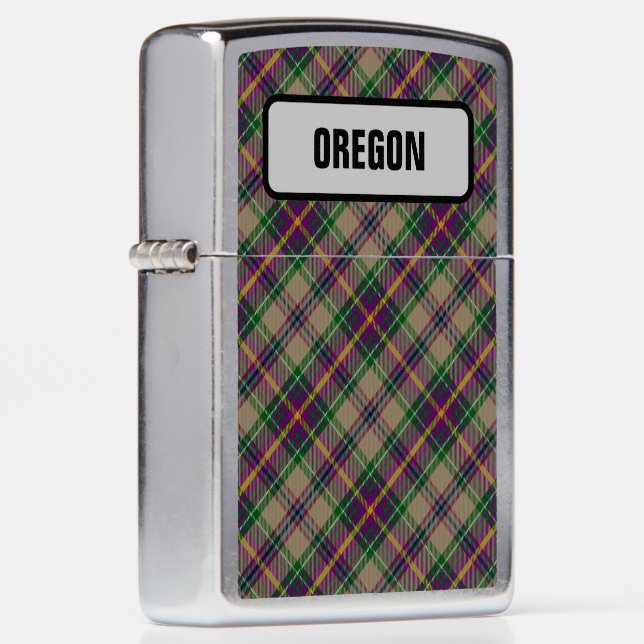 US State Tartan - Oregon Zippo Lighter (Right)