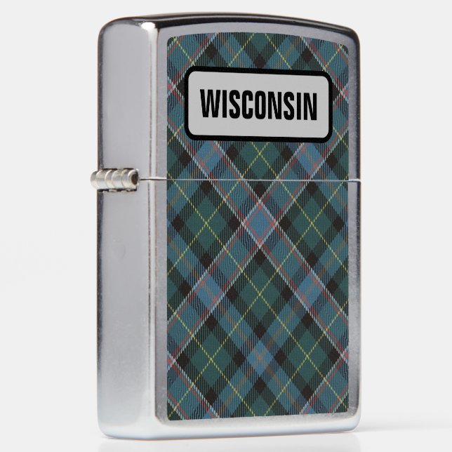 US State Tartan - Wisconsin Zippo Lighter (Right)