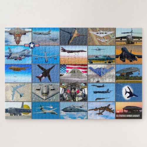 US STRATEGIC BOMBER AIRCRAFT MONTAGE JIGSAW PUZZLE