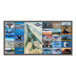 US STRATEGIC BOMBER AIRCRAFT “MONTAGE” POSTER