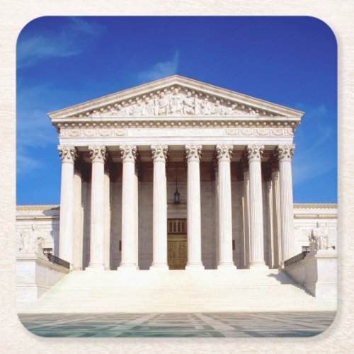 US Supreme Court building Washington DC USA Square Paper Coaster