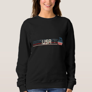 Us Team Curling Rock Jer Sey Vintage Winter Sport Sweatshirt