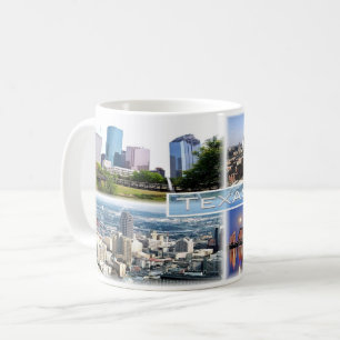US Texas - Downtown Houston - Downtown Dallas - Coffee Mug