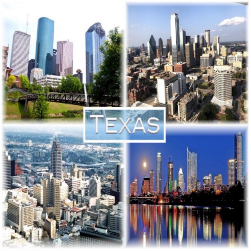 US Texas _ Downtown Houston _ Downtown Dallas _ Sticker