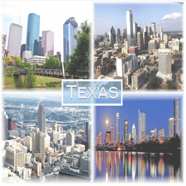 US Texas - Downtown Houston - Downtown Dallas - Sticker (Front)
