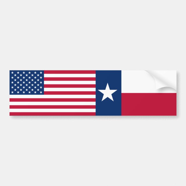 US & Texas Flags Bumper Sticker (Front)