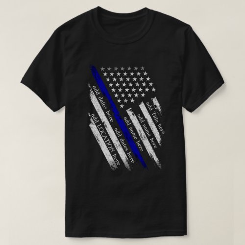 US Thin Blue Line Flag T_Shirt