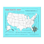 Us Travel Map Canvas Print at Zazzle