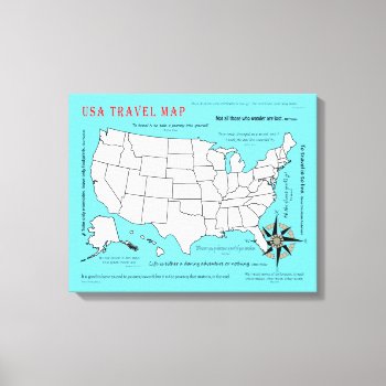 Us Travel Map Canvas Print by CricketCreations at Zazzle