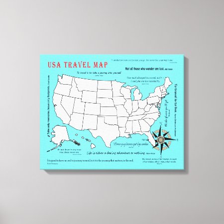 Us Travel Map Canvas Print