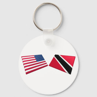 US & Trinidad and Tobago Flags Keychain