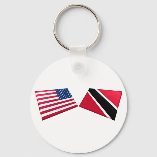 US & Trinidad and Tobago Flags Keychain (Front)