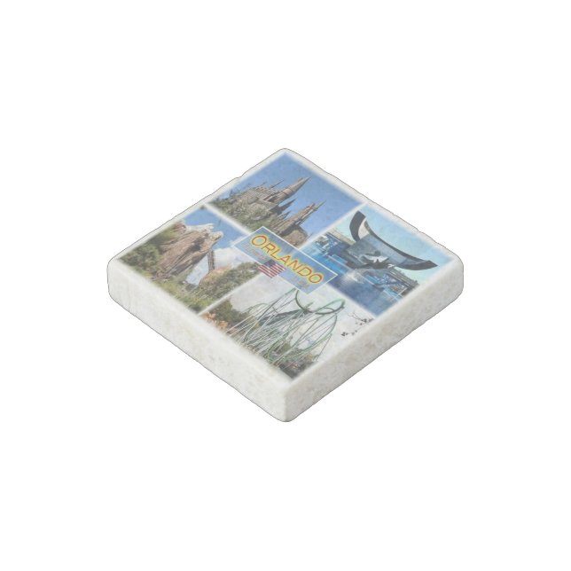 US  U.S.A. - Orlando - Florida - Sea World - Stone Magnet (Angled)