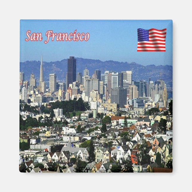 US U.S.A. - San Francisco - Alamo Square Panorama Magnet (Front)