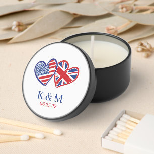 US UK Heart Flags Mini Candle Favors