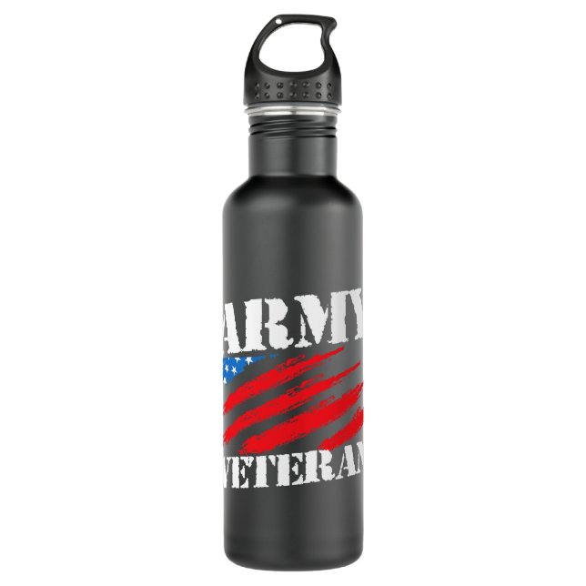 US Veteran Army veteran 164 Stainless Steel Water Bottle (Front)
