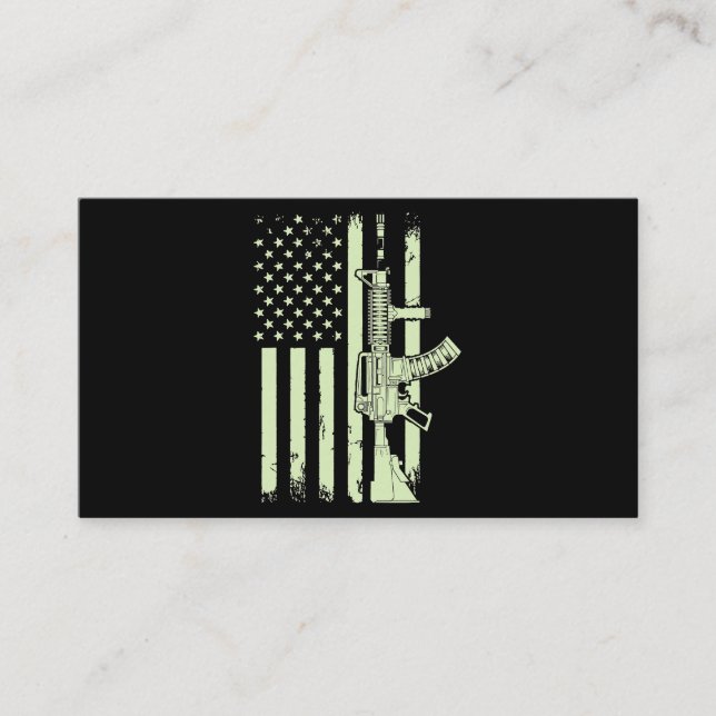 US Veteran Flag 55 Business Card (Front)