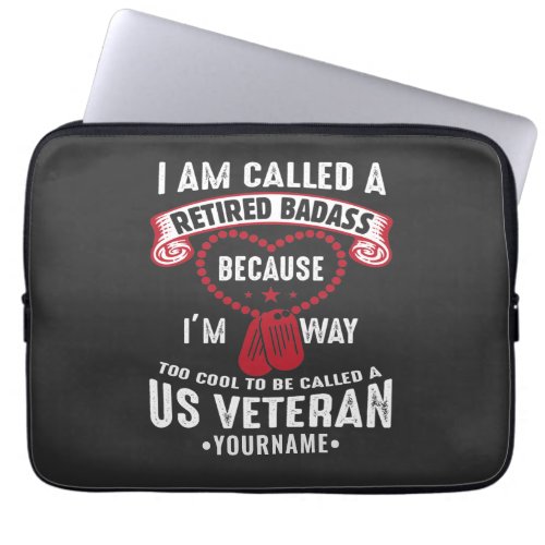US Veteran Humor Retired Soldier Laptop Sleeve