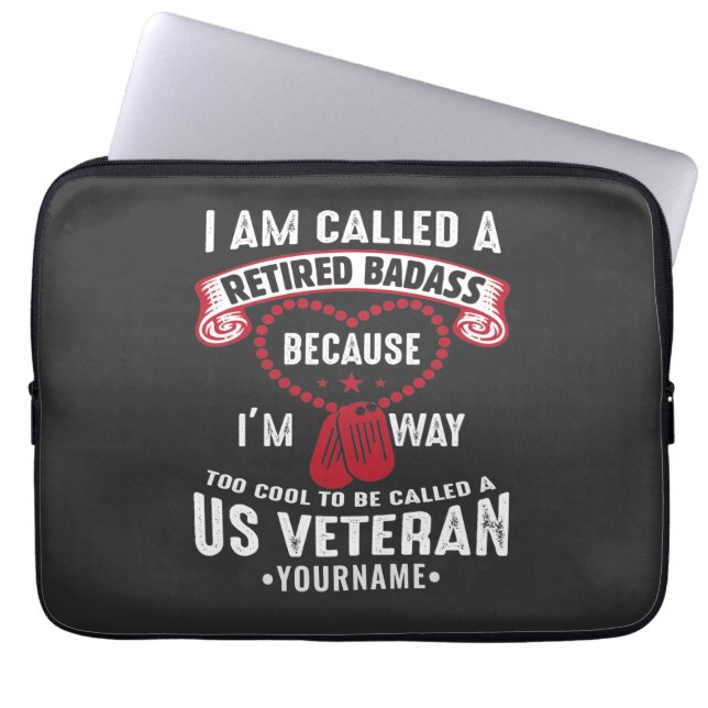 US Veteran Humor Retired Soldier Laptop Sleeve (Front)