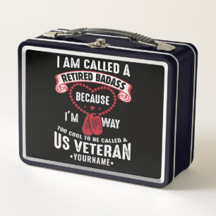 US Veteran Humor Retired Soldier Metal Lunch Box