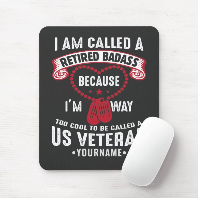 US Veteran Humor Retired Soldier Mouse Pad (With Mouse)
