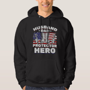 US Veteran Husband Daddy Protector Hero 156 Hoodie