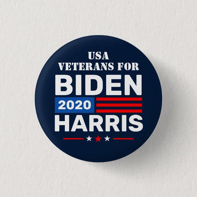 US Veterans for Biden Harris 2020 Election Button (Front)