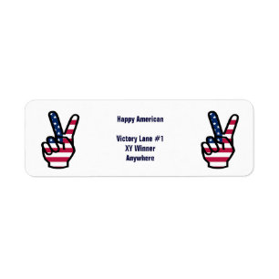 US Victory Sign Label