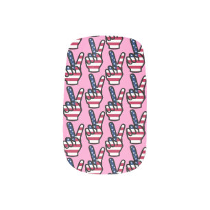 US Victory Sign Minx Nail Art